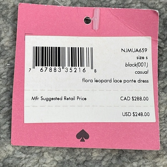 NWT Kate Spade Flora Leopard Lace Ponte Dress Black Office Funeral Sz S - Picture 11 of 12